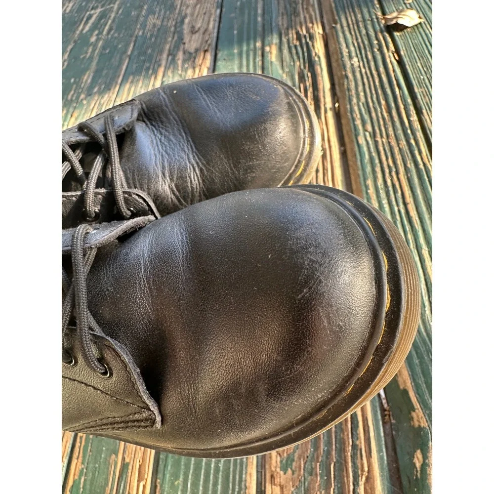Dr. Martens 1460 J Junior Black Leather Lace Up Side Zip Boots Kids Size‎ 3 US